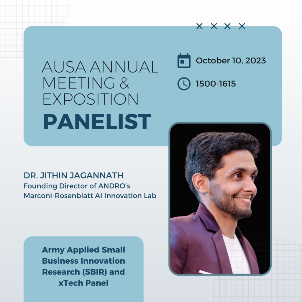 Dr. Jithin Jagannath - Panelist at 2023 AUSA Annual Meeting & Exposition