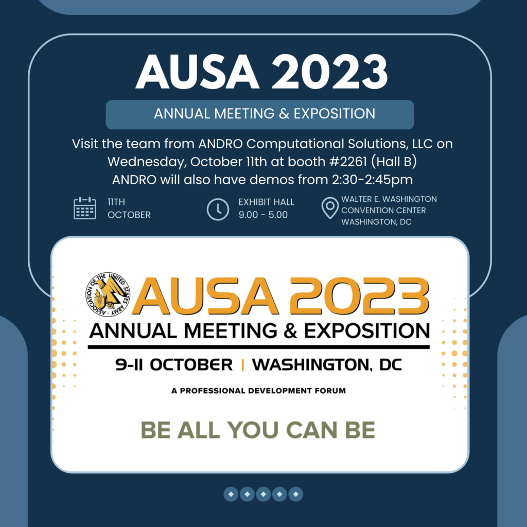 ANDRO Exhibits & Demos at AUSA 2023